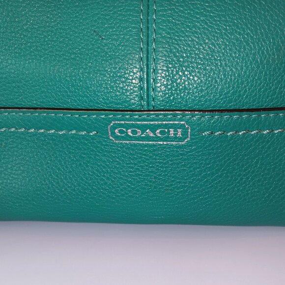 GORGEOUS COACH PARK Small Hobo Crossbody Bag Green Leather Retro Vintage - Picture 3 of 8